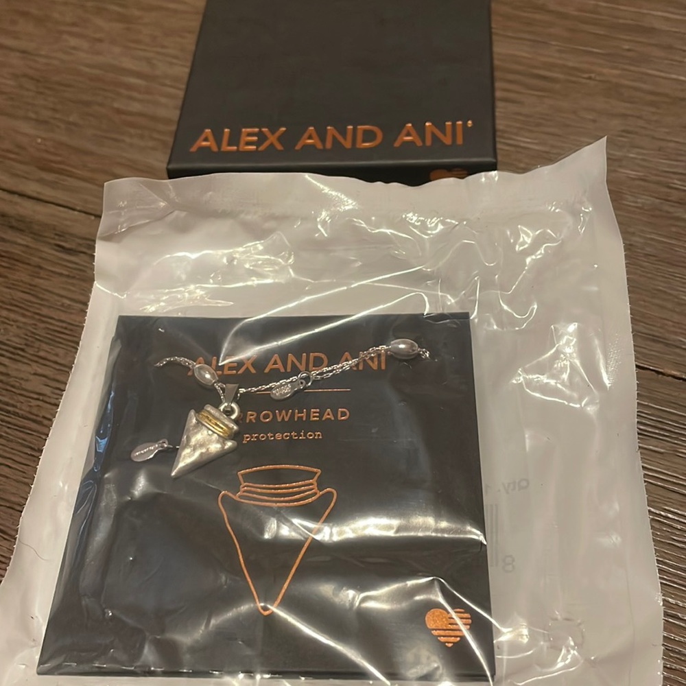 NWT Alex and Ani Arrowhead necklace silver tone for protection